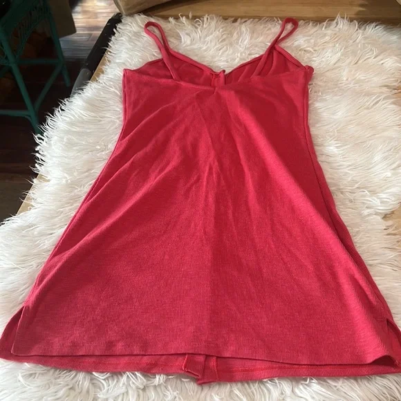 Free People beach ribbed pink button down dress - Picture 8 of 8